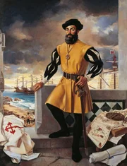 Porträt von Ferdinand Magellan (Sabrosa 1480-Mactan 1521), portugiesischer Entdecker.