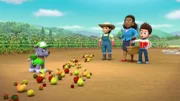 L-R: Rocky, Farmer Yumi, Mayor Goodway, Ryder