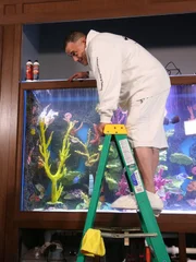 The guys put fish inside Clay Matthews' tank.