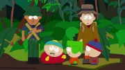Eric (2.v.l.), Kyle (m.), Ms. Stevens (2.v.r.), Stan (r.)
