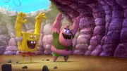 L to R Tom Kenny as the voice of SpongeBob Square Pants and Bill Fagerbakke as the voice of Patrick Star  in KAMP KORAL: SPONGEBOB’S UNDER YEARS. Photo credit: Nickelodeon/Paramount+ © 2024, All Rights Reserved.