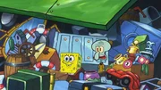 L-R: SpongeBob, Squidward