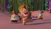 Bill Fagerbakke as the voice of Patrick Star and Tom Kenny as the voice of Anchovie in KAMP KORAL: SPONGEBOB’S UNDER YEARS. Photo credit: Nickelodeon/Paramount+ © 2024, All Rights Reserved.