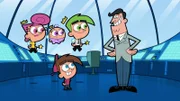 L-R: Wanda, Poof, Timmy, Cosmo, Mr. Turner