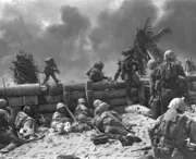 Die Schlacht um die Gilbertinseln im November 1943.
