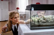 Als Erik (Sven Waasner, hinten r. mit Tanja Lanäus, l.) sich um das Terrarium kümmert, glaubt er, dass die Spinne ausgebrochen ist.