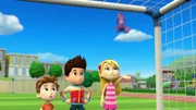 L-R: Alex Porter, Ryder, Katie, baby bat