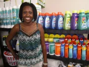 Bree Smith with stock pile.