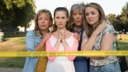 Cheryl Coker’s sister, mother and daughters standing by where Cheryl’s car was found.