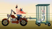 l-r: Yosemite Sam, Bugs Bunny
