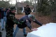 The dead man's colleagues immediately pursue the shooter  and catch him after a wild chase