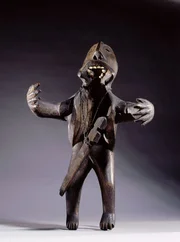 Die meisten Geister, die die Welt der Eskimos bewohnten, waren den Menschen feindlich gesinnt und mussten beschwichtigt oder überredet werden, damit die Menschen in Frieden leben konnten, und so ist es nicht verwunderlich, dass die meisten materiellen Darstellungen von Geistern ein unheimliches Aussehen hatten. Alaska. Eskimo. Nördliches Alaska.