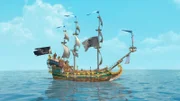 Die Jolly Roger auf großer Fahrt mitten auf dem freien Ozean.