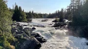 Der Wasserfall Tännforsen bei Åre.