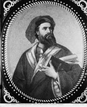 Marco Polo (Mosaik) von Salviati Cecchino, Francesco de Rossi (1510-63); Palazzo Ducale, Genua, Italien