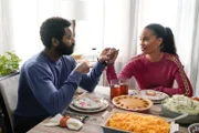 l-r: Aaron Wallace (Nicholas Pinnock), Marie Wallace (Joy Bryant)