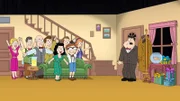 Francine (l.), Bullock (3.v.l.), Hayley (5.v.l.), Steve (3.v.r.), Stan (2.v.r.), Klaus (r.)