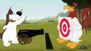 v.li.: Barnyard Dawg, Foghorn Leghorn