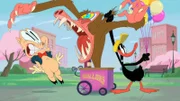 Porky Pig (l.), Daffy Duck (r.)