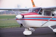The volunteer rescue pilot lands at Global Aviation.