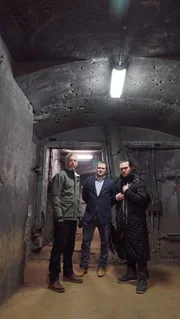 EBEN-EMAEL, BELGIUM - Sam Willis and Robert Joe meet Joost Vaesen at Fort Eben Emael, one of the biggest and most formidable fortresses in the world at the time in World War II. Joost Vaesen, a historian and member of the board at Fort Eben Emael, shows them around the 20-metre-underground barrack, where German soldiers placed a 50-kilogramme shaped charge during World War II.  (photo credit: Fox International Channels Singapore/Lau Hon Meng )