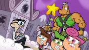 L-R: Mr. Crocker, Timmy, Poof, Cosmo, Jorgen, Wanda