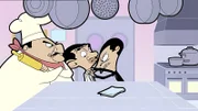 v.li.: The Chef, Mr. Bean, Restaurant maître d'