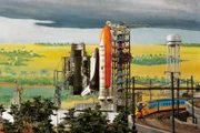 Die Rakete in Cape Canaveral kurz vor dem Abflug.