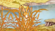 Der kleine Hase versteckt sich.