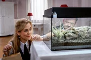 Erik (Sven Waasner, hinten r. mit Tanja Lanäus, l.) kümmert sich um das Terrarium und glaubt, dass die Spinne ausgebrochen ist.