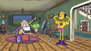 v.li.: Chief, Beast Boy, Robot Man
