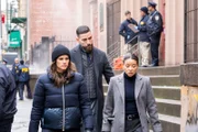 Pictured (L-R): Missy Peregrym as Special Agent Maggie Bell, Zeeko Zaki as Special Agent Omar Adom 'OA’ Zidan, and Jacqueline Torres as Detective Mejia