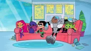 v.li.: Starfire, Raven, Robin, Cyborg, Beast Boy