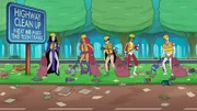 v.li.: Raven, Starfire, Robin, Beast Boy, Cyborg