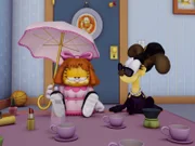 John, Drusilla und Minerva schminken Garfield und Odie und verkleiden sie als Damen.