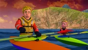 Ben and Hannah compete in the kayaking