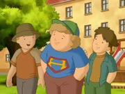 Harry (Mi.) wettet, dass er Laura doch zum Sprechen oder Lachen bringen kann.