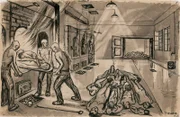 Zeichnung des Auschwitz-Überlebenden David Olere.