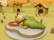 Garfield fliegt in verschiedene fremde Welten, in denen er merkwürdigen bis schrecklichen Wesen begegnet.