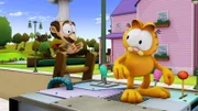 Garfield erfindet eine Maschine, die all seine Wünsche erfüllt.