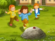 Laura, Sofie und Tommy wollen den Käfer wieder einfangen.