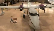 CGI-BILD: Das Flugzeug im Hangar.