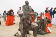 Herero bei einer Zeremonie auf dem Gräberfeld in Swakopmund im Frühjahr 2022