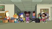 v.li.: J.P., Mortimor, Kelsey, Timekeeper, Sparkle Cadet, Raj, Stacks, Craig