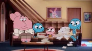 v.li.: Richard, Gumball, Anais, Nicole