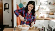 Host Molly Yeh, with her Spiced Apple Pie, as seen on Girl Meets Farm, Season 2.