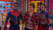 L-R: Captain Man / Ray Manchester (Cooper Barnes), Jasper Dunlop (Sean Ryan Fox), Henry Hart (Jace Norman)
