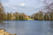 Nature conservation area Tegel Forest with the Borsig Villa Reiherwerder, the Federal Foreign Ministerís guest house at the Lake Tegel