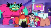 v.li.: Tooth Fairy, Freak, Folding Paper Man, Starfire, Platz, 50% Chad