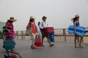 POINT PLEASANT BEACH, N.J.- The family heads to the beach with all their gear.